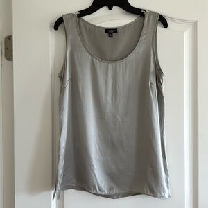 Talbots silk tank top, size 2, silver color
